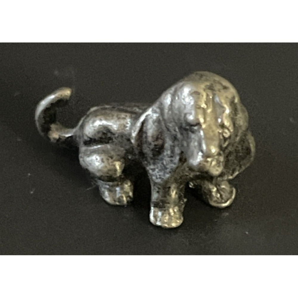 Vtg Pewter Dog Figurine Cocker Spaniel Basset Hound‎ 1" L Canine
